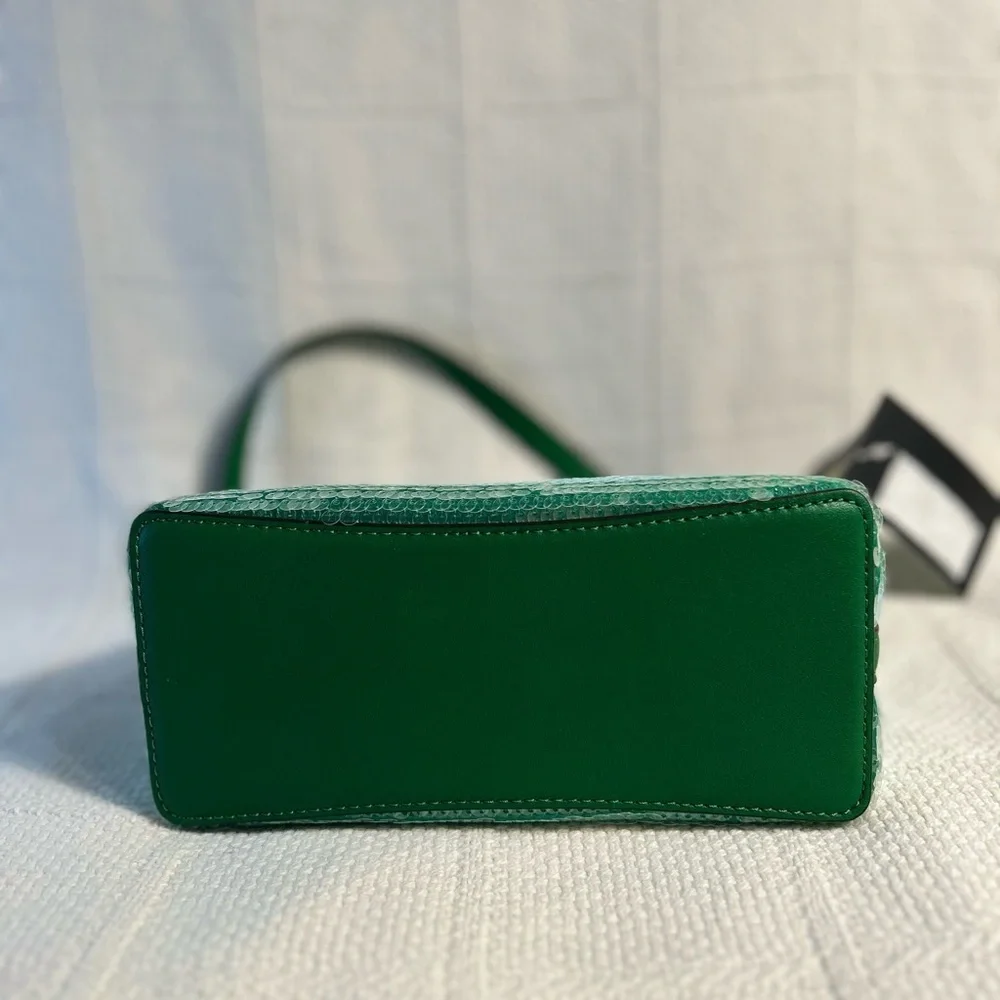 Kate Spade Green Striped Sequined Clutch/Wristlet - Picture 3 of 9